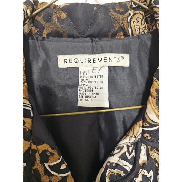 Requirements Woman Large quilted animal print floral black zip up blazer jacket - Picture 3 of 9
